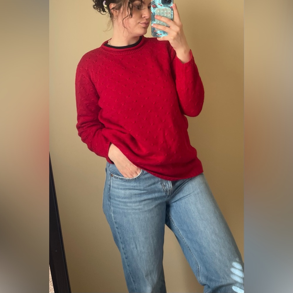 Bobbie Brooks Vibrant Red Roll Neck Sweater